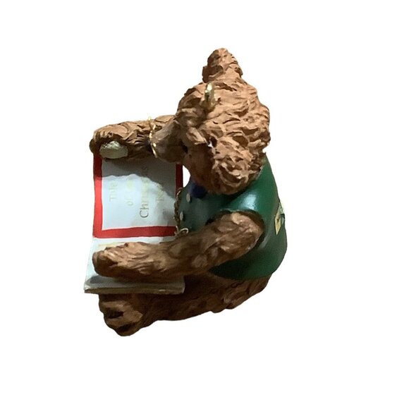 Vtg AGC Carlton Cards Tale of the Christmas Teddy Bear Book Figurine Ornament - Picture 2 of 4